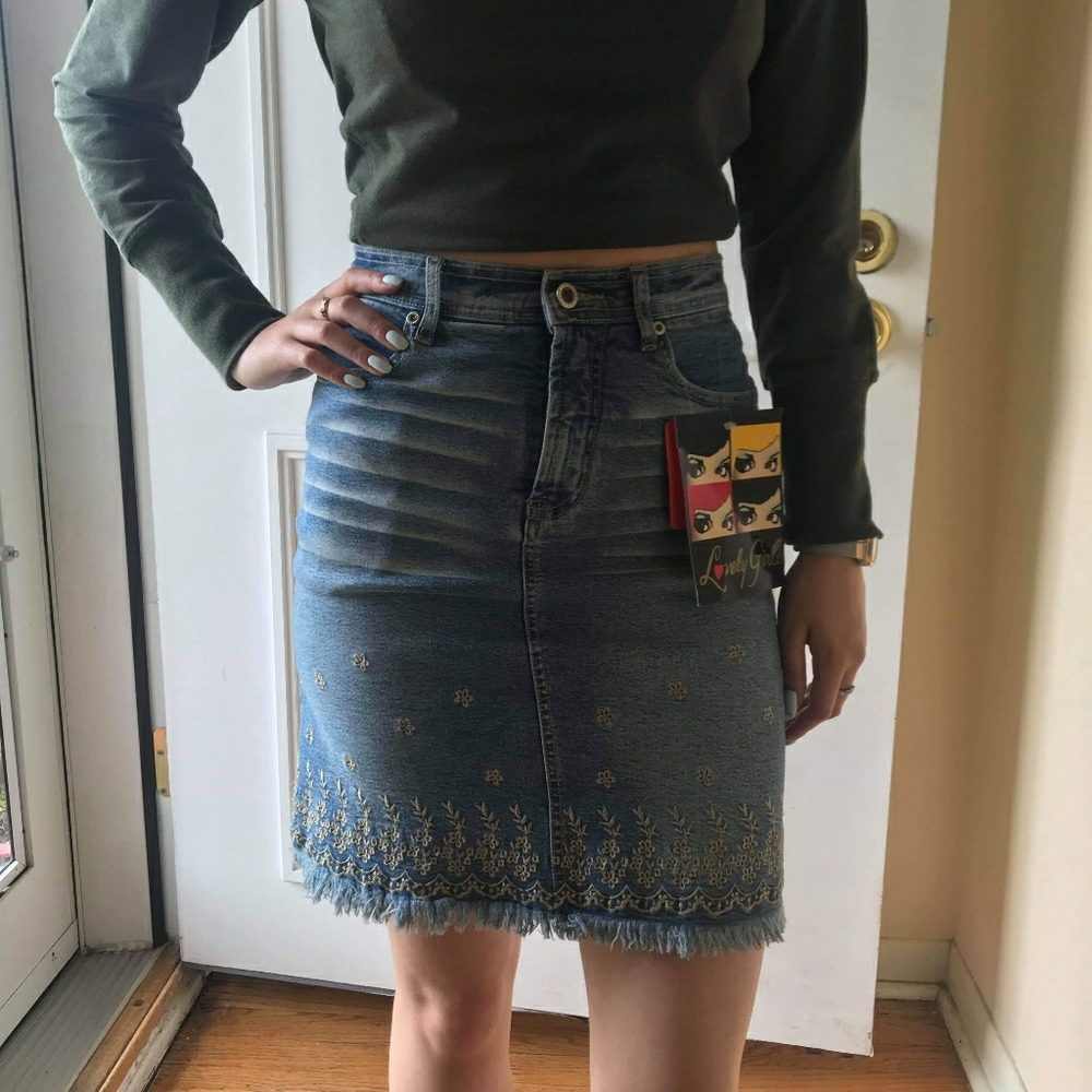 Denim High rise Skirt